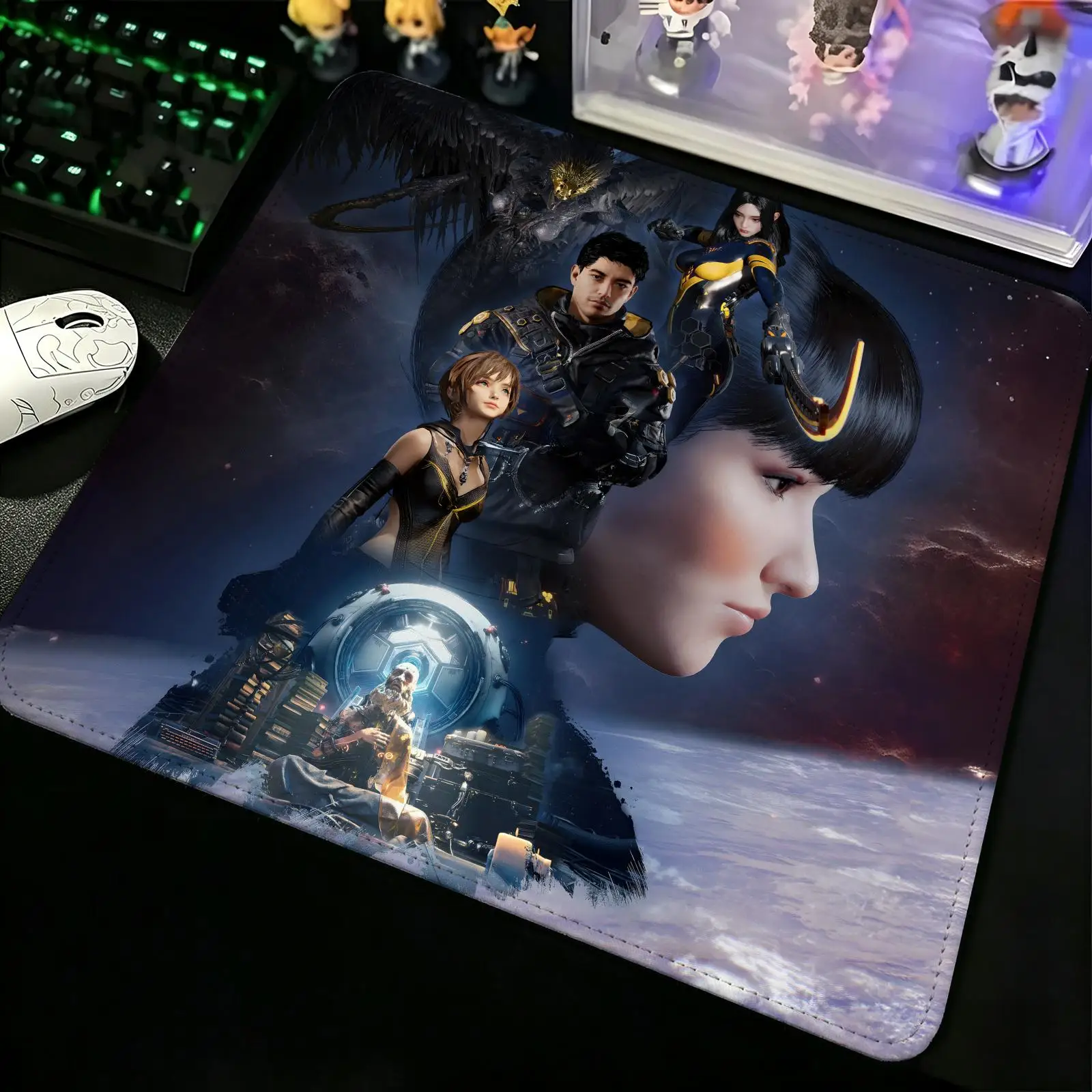 Compact Gaming Mat Reinforced Stitched Border, Stellar Blade S/M/L Sizes Portable Laptop Desk Pad for Office & E-sports