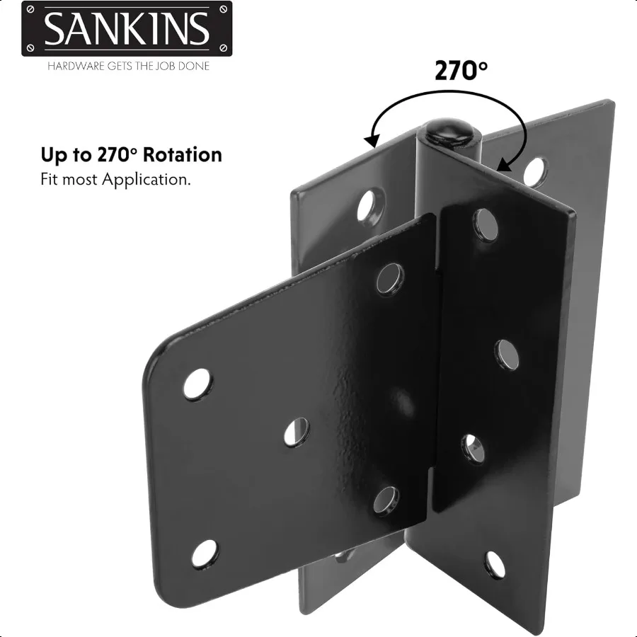 31 2 dobradiças de portão resistentes, dobradiças de porta de ferro preto com parafusos, dobradiças duráveis para cerca de madeira, portão, galpão, porta de celeiro