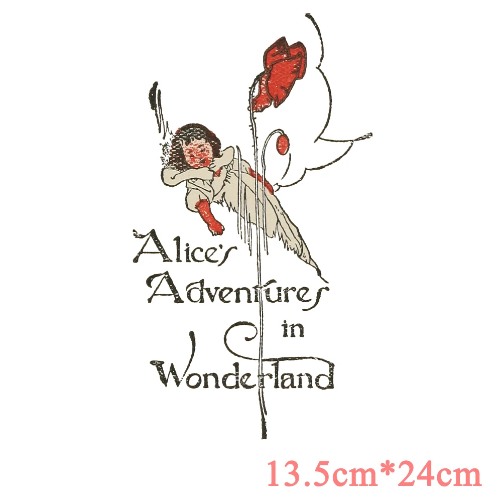 Alice In Wonderland Iron Transfer Patches Fusible Patch on Clothes Disney Heat Transfer Stickers DIY Casual T-Shirt Sweatshirt