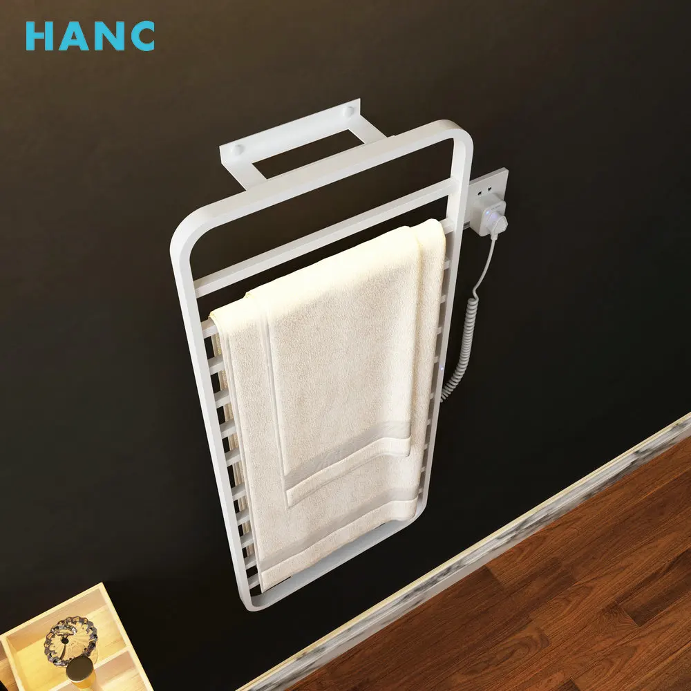 White Color Heating Towel Rail Simple And Electronic Towel Rack For Bathroom 304 Stainless Steel Fashion Heater Modern Hotel 70W