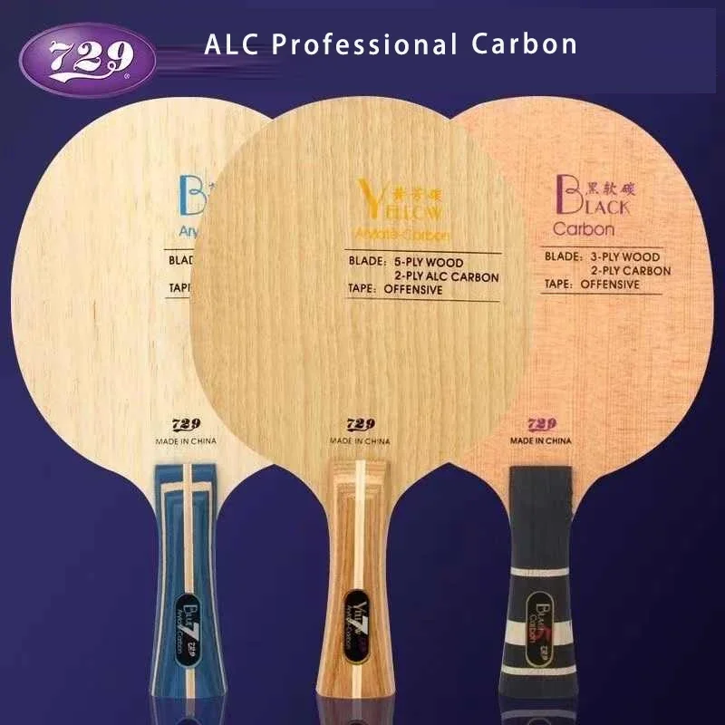 Original 729 Friendship Blue ALC Table Tennis Blade 5 Wood 2 Arylate Carbon Ping Pong Bat Paddle Loop Offensive for Training