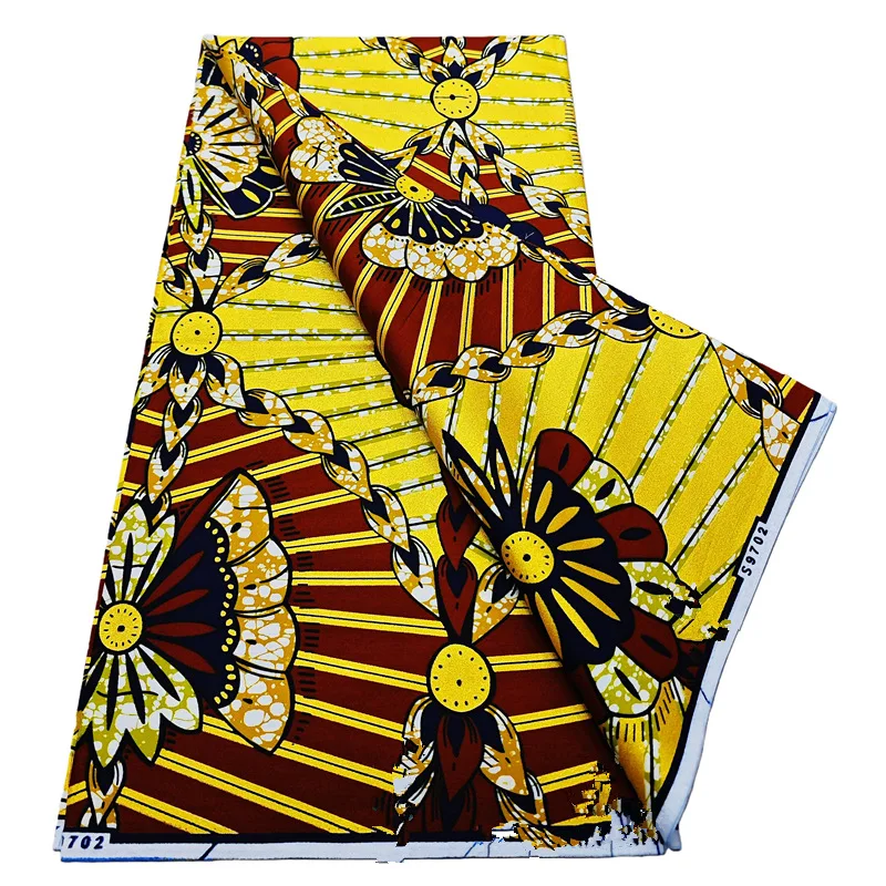 Nuevo estilo, tela africana de alta calidad 100% algodón, súper suave, tela estampada con cera auténtica de Ghana, Nigeria, Ankara, 6 yardas.