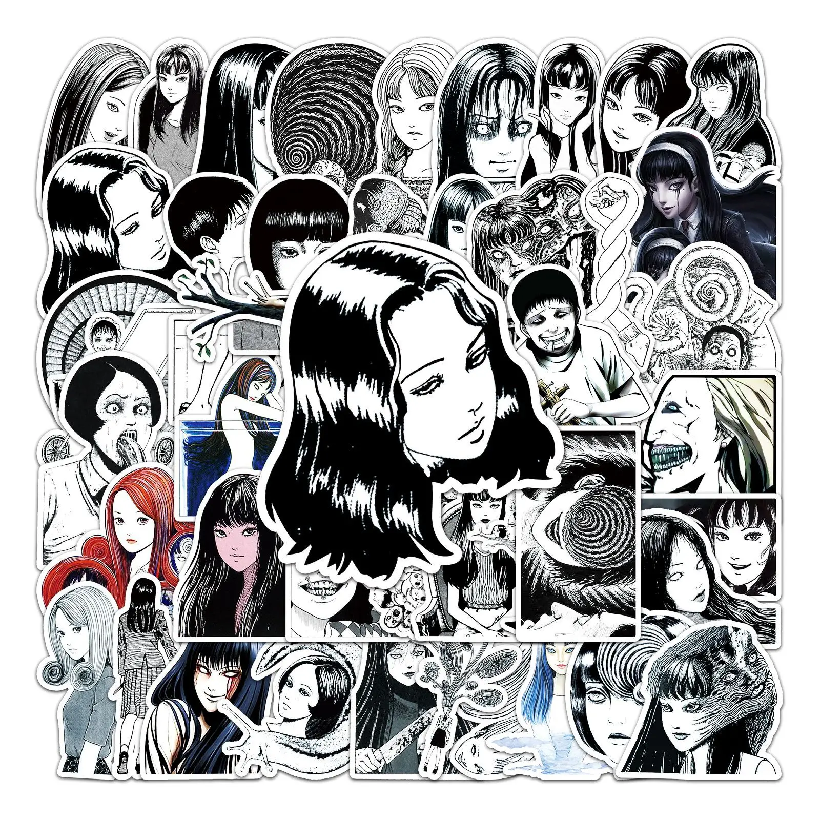 

10/50PCS Tomie Kawakami Terror Anime Graffiti Sticker Funny Cartoon Decal Notebook Phone Guitar Fridge Helmet Classic Kid Toys