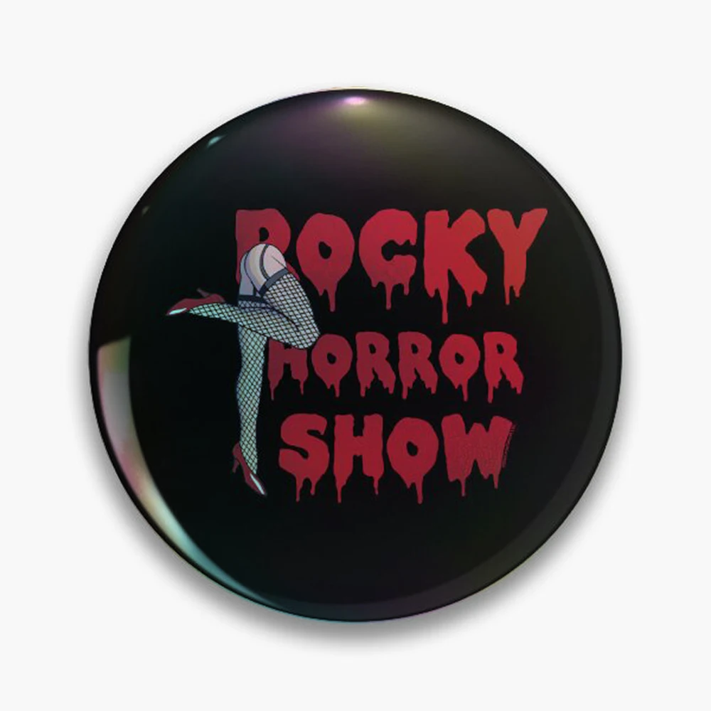 Rocky Horror Show Legs With Logo Block Pin Holographic Star Heart Pin Brooches Laminated Button Fashion Accessory