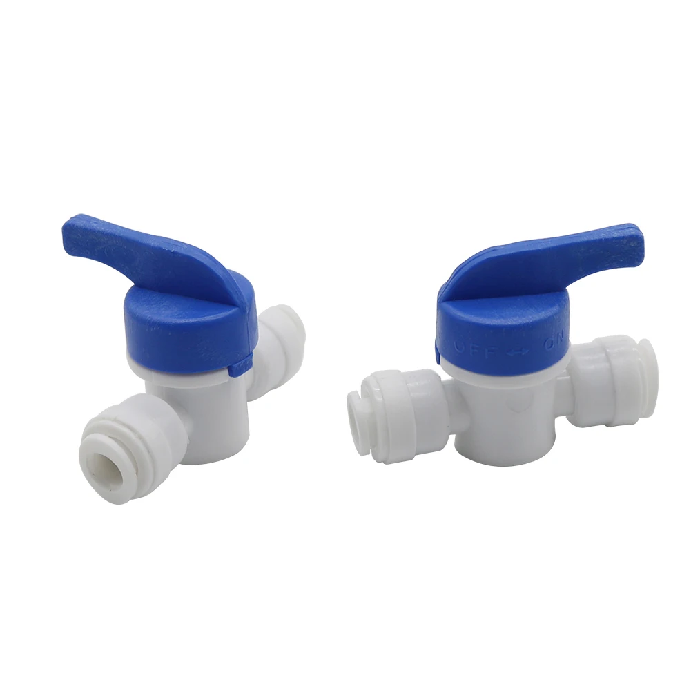 5pcs 1/4 inch OD Tubing&Hose&Pipe Use Inline Shut Off Ball Valve Plastic Quick Connect Fittings for Water Purifier RODI System