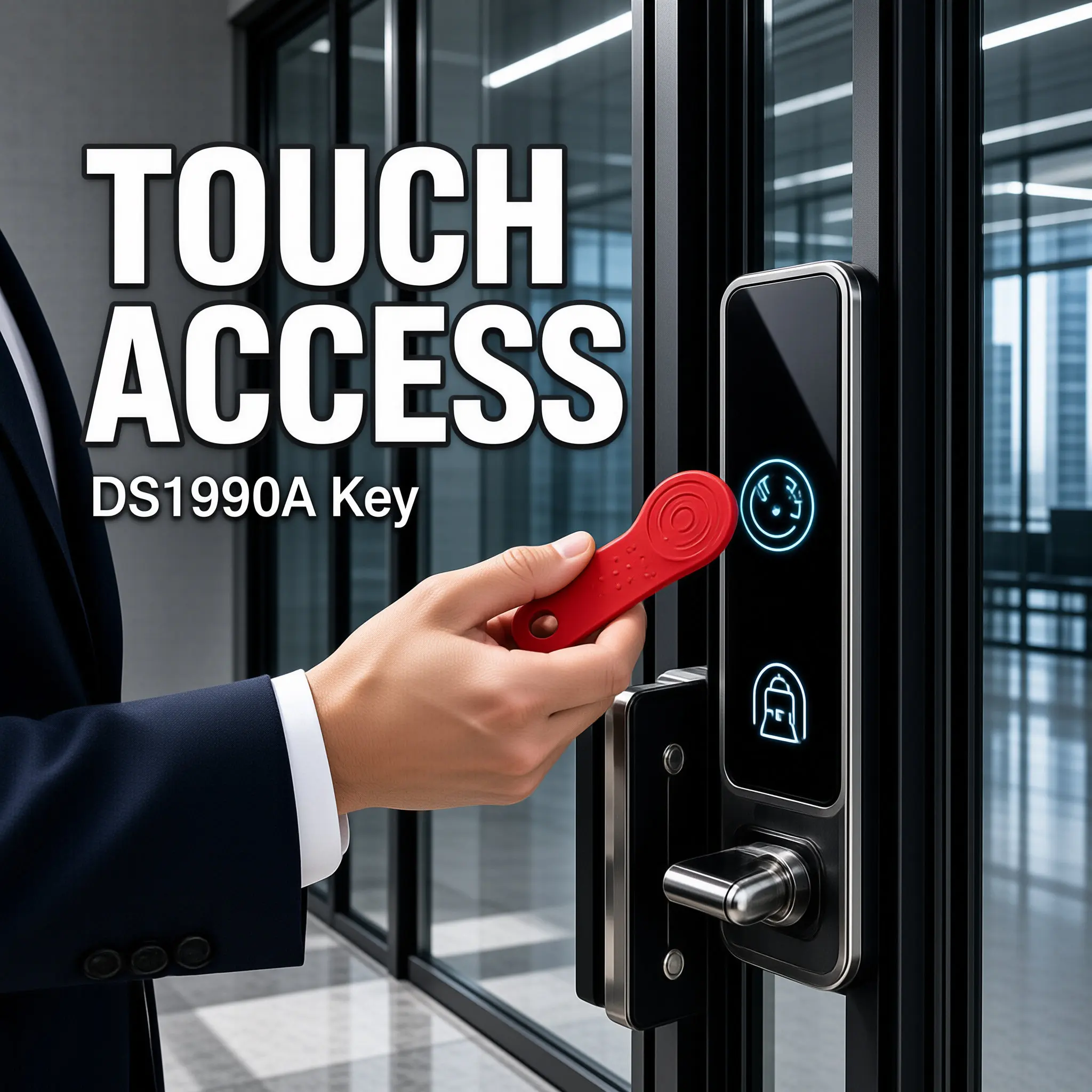 100Pcs Dallas Ds1990A-F5 Tm1990A Ibutton Touch Memory Key with Handle, Access Control Ib Tag for Electronic Locks