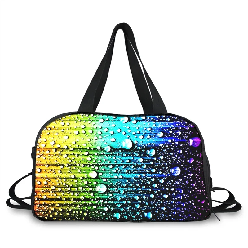 fashion Art rainbow 3D printing fashion trend portable large capacity multi-function messenger bag travel bag