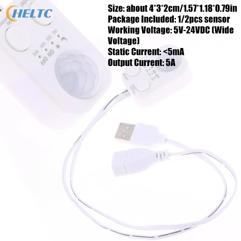 

1/2 шт. 5 В-24 В постоянного тока (широкое напряжение) USB PIR датчик движения человека детектор переключатель тела инфракрасный датчик движения таймер для светодиодных полосок