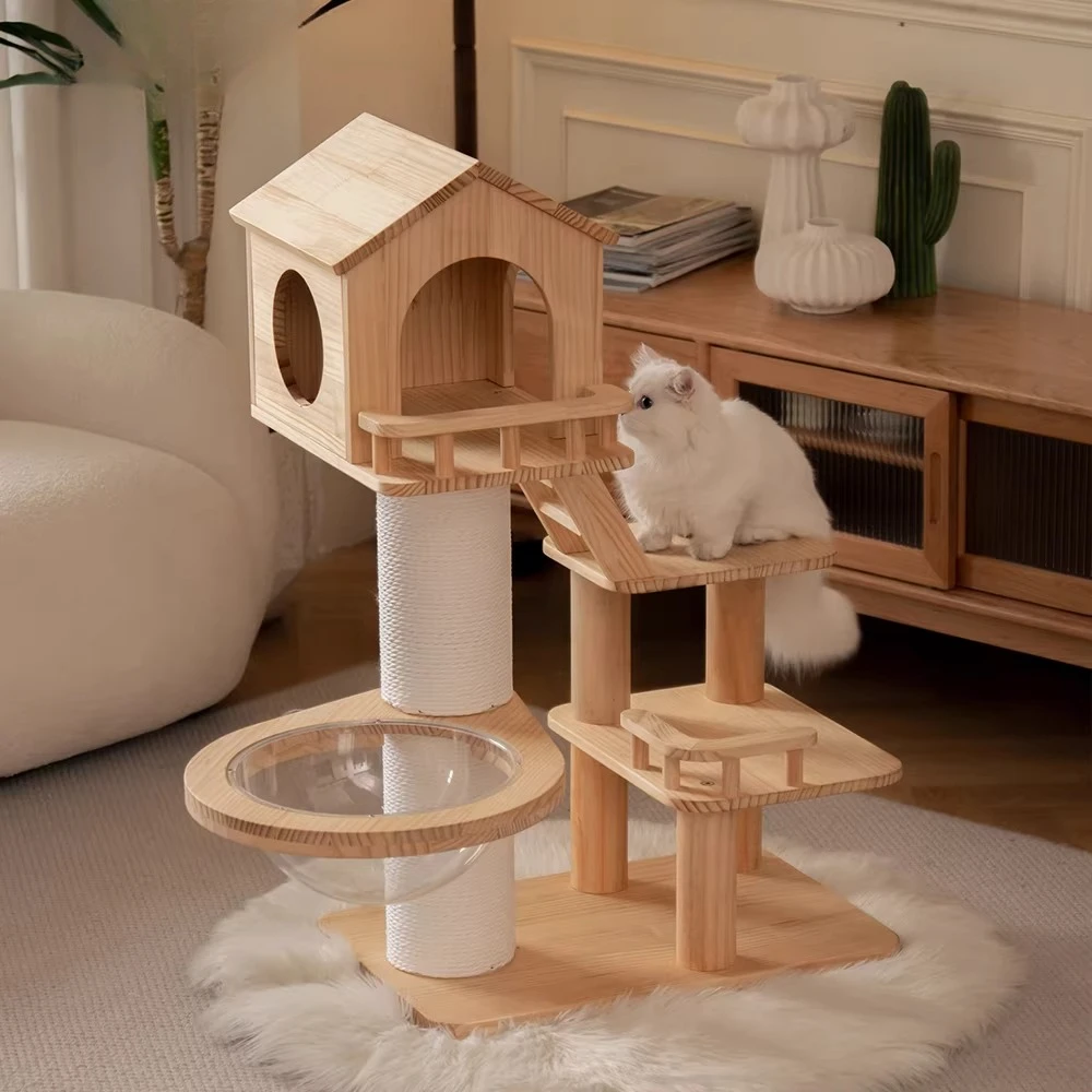 

Climbing House Cat Tower Supplies Towers Large Climbing Cat Tower Castle Wooden Scratcher Rope Rascador De Gatos Cat Supplies