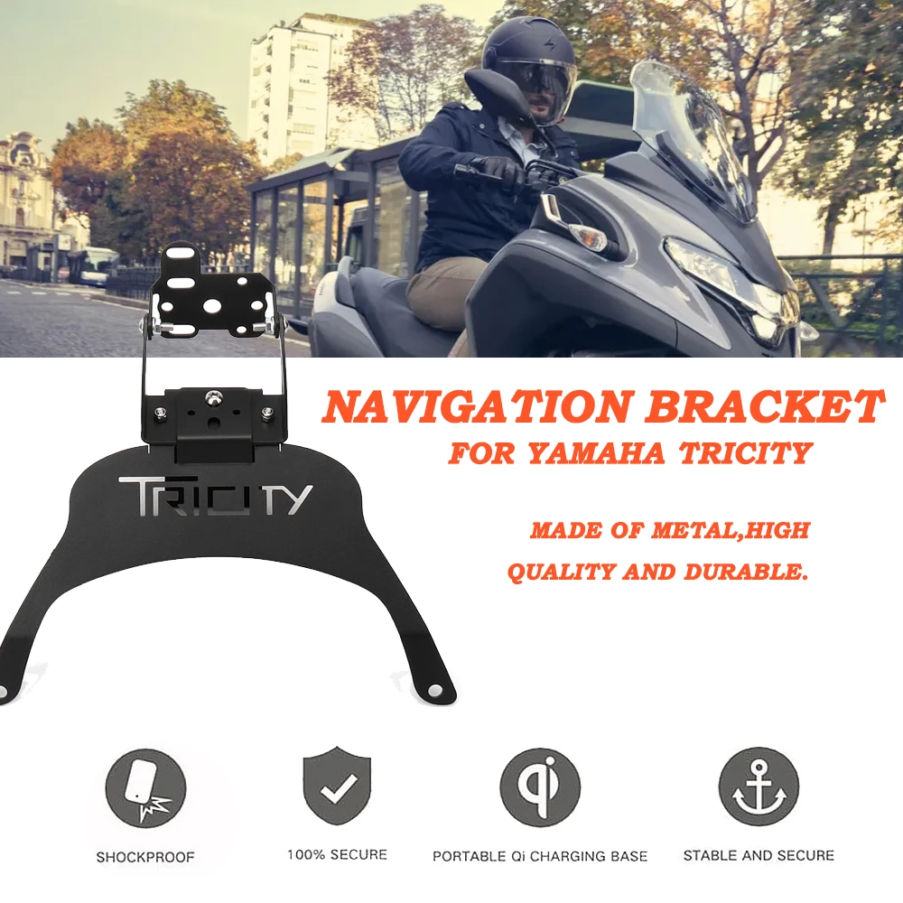 GPS Navigation Plate Bracket Accessories Black Wireless charging New Motorcycle For YAMAHA TRICITY Tricity| |   - AliExpress