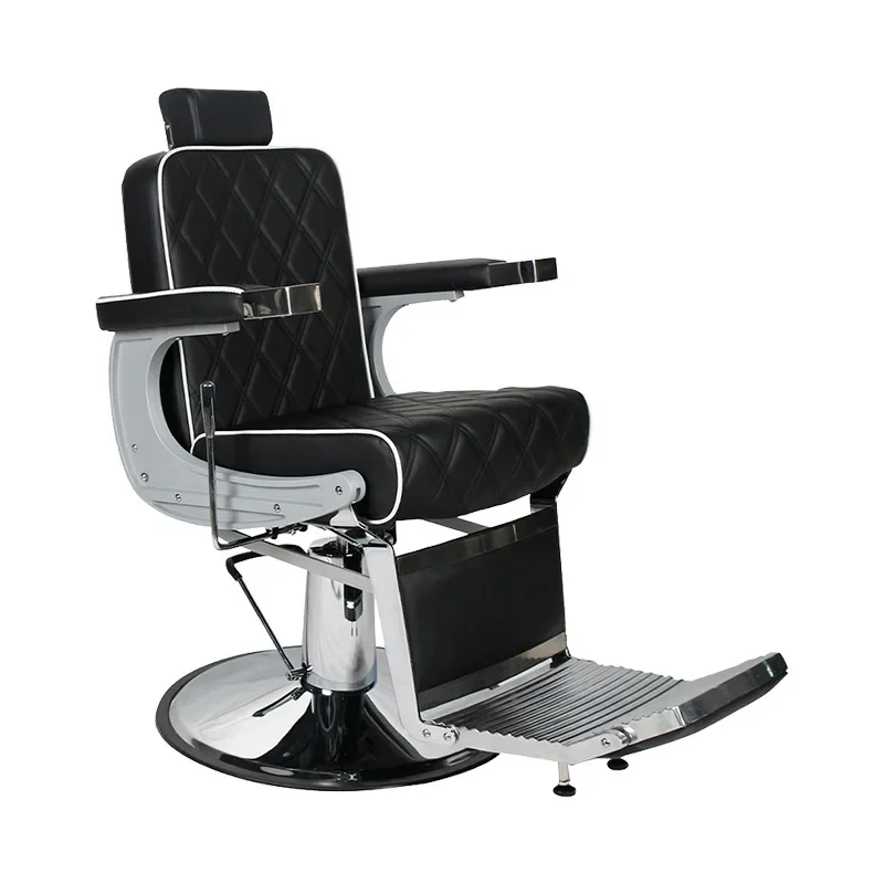 

High-end men's barber shop chair can be reclined retro oil head shaving barber large chair hair salon lift hair cutting chair