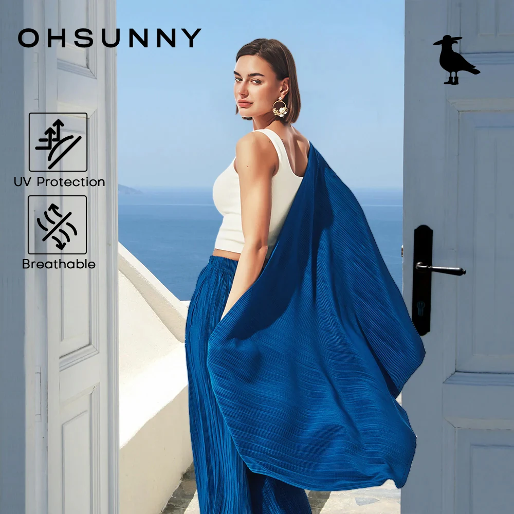 

OHSUNNY 2026 Новая элегантная солнцезащитная накидка-шаль, стильная функциональная пляжная одежда, женский трансформируемый летний шарф UPF50+