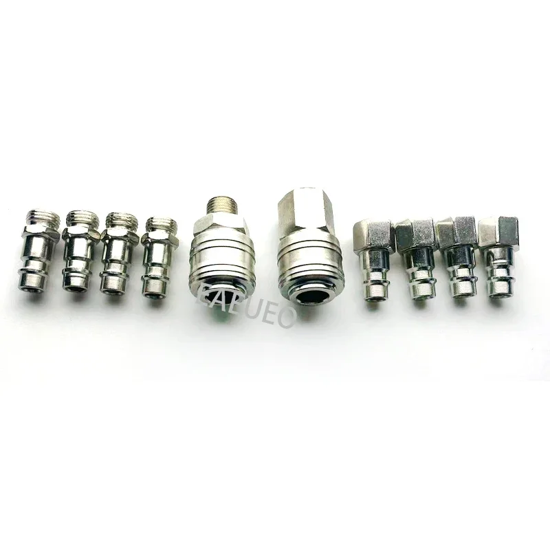 

10pcs European Style 1/4''NPT Quick Coupling Male and Female Set Connector Kit Coupler Air Hose Pneumatic Fitting