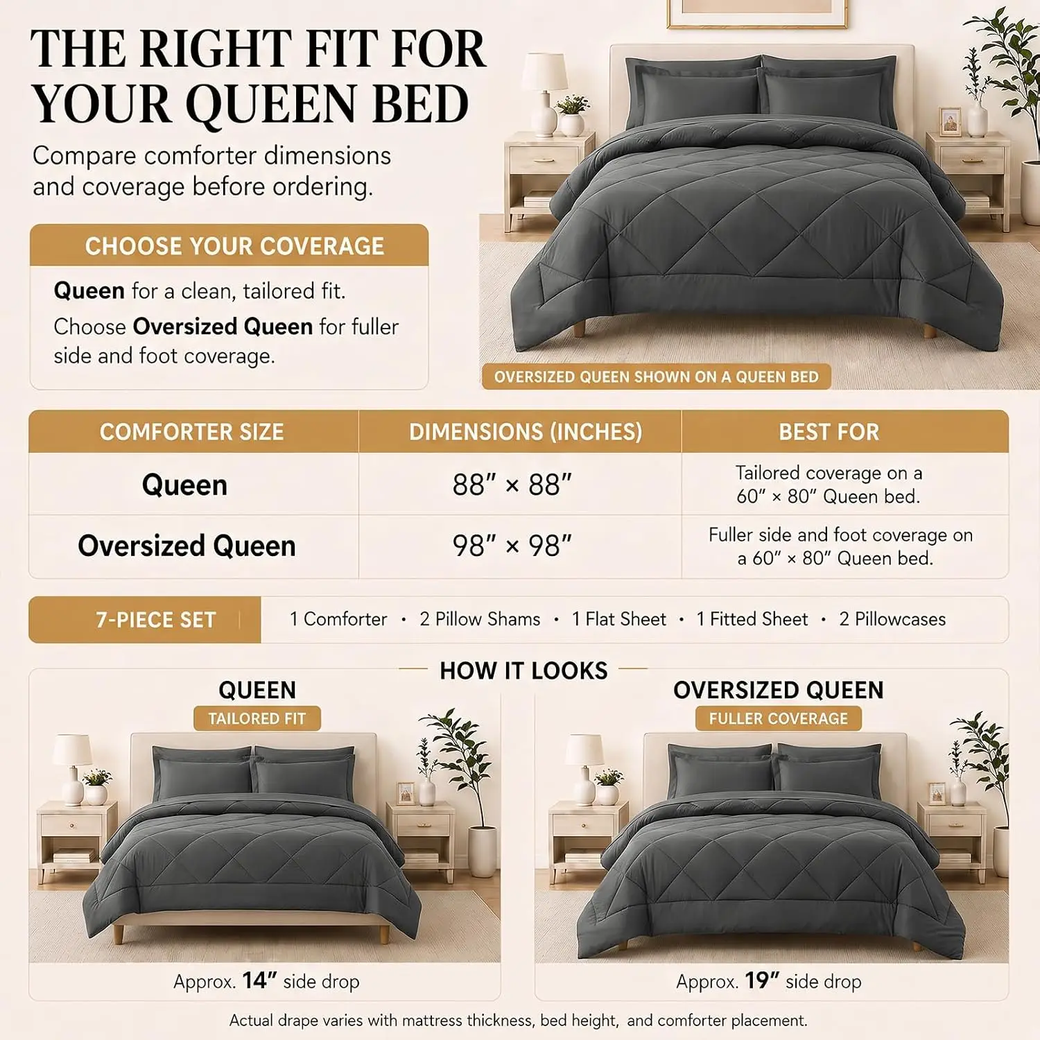 CozyLux Queen Comforter Set 88
