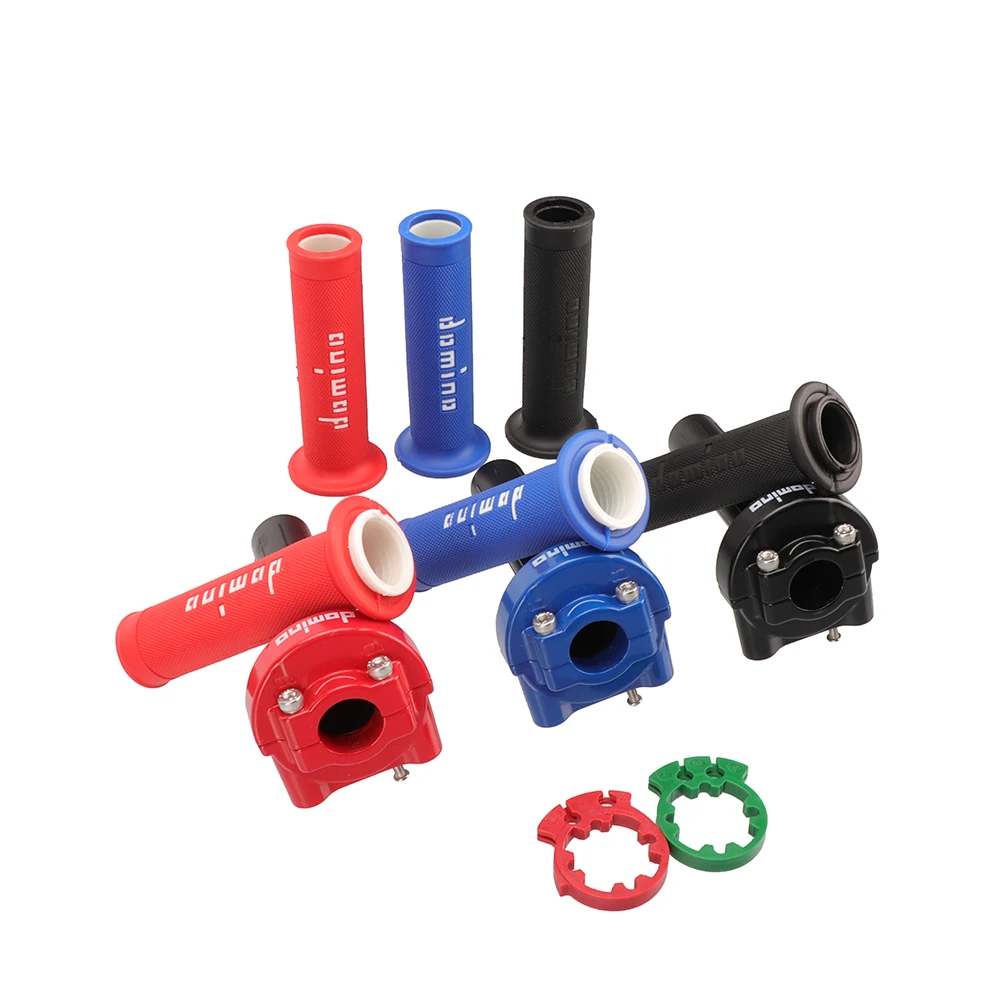 Manillar acelerador para motocicleta Dirt Pit Bike, 7/8 ", 22MM, acelerador de doble línea, ATV, carreras, Motocross, Gel de goma, agarre Domino