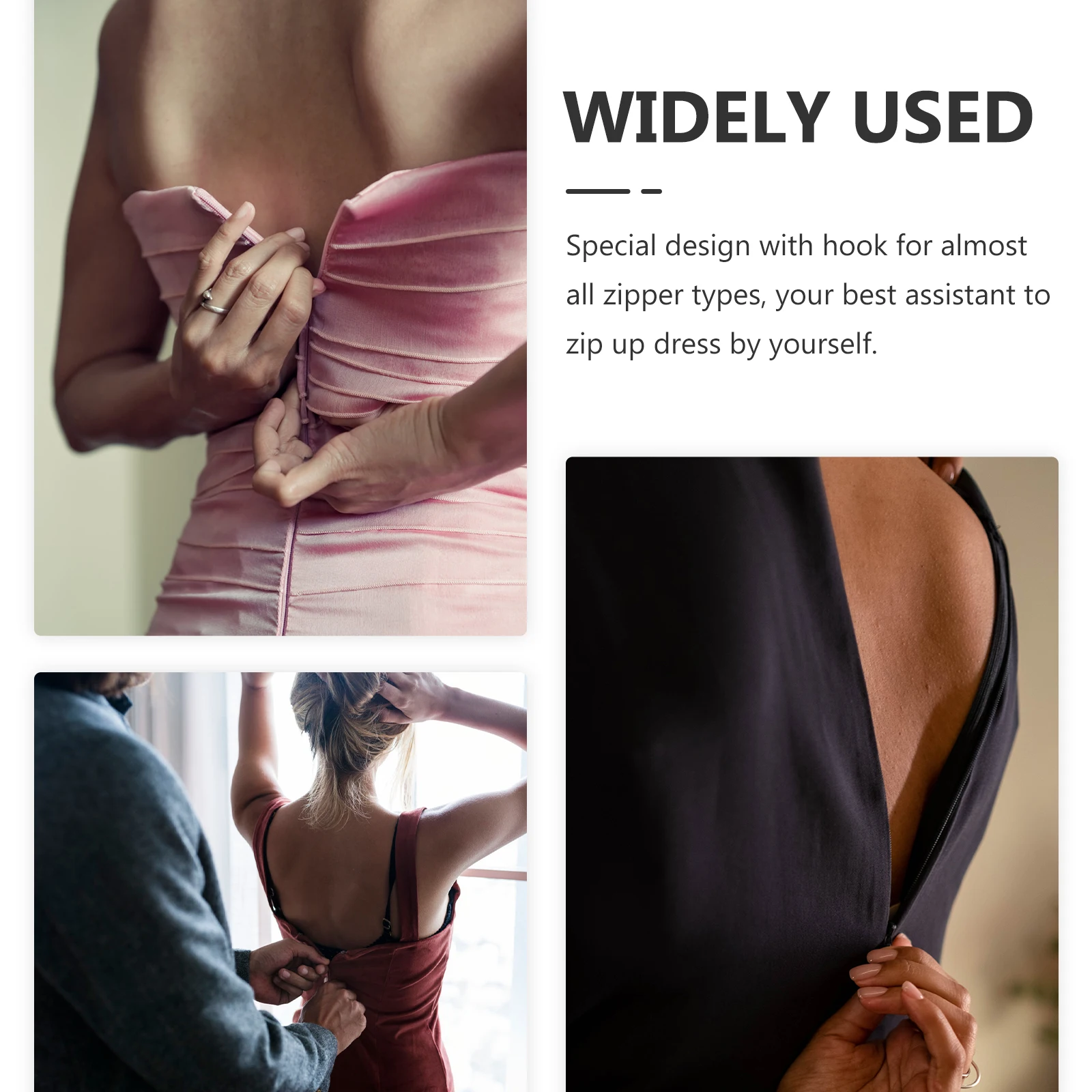 

2Pcs Zipper Assistant Tool Dress Jumpsuit Boots Portable Puller Home Supplies Lanyard Travel Gifts Ladies Stores