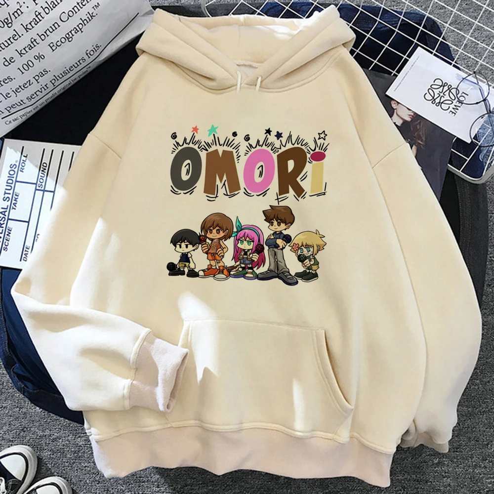 Omori-moletons Harajuku para mulheres, streetwear dos anos 90, estilo coreano, puxadores de capuz, moletons femininos, 2023