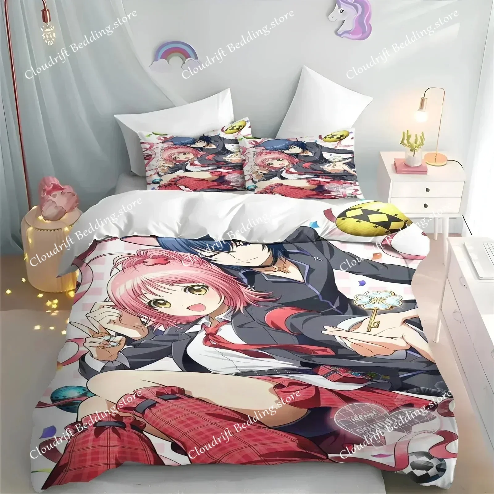 

Cartoon Shugo Chara Duvet Cover Set Children Hinamori Amu Cute Polyester Soft Breathable Comforter Animation Bedding Set026
