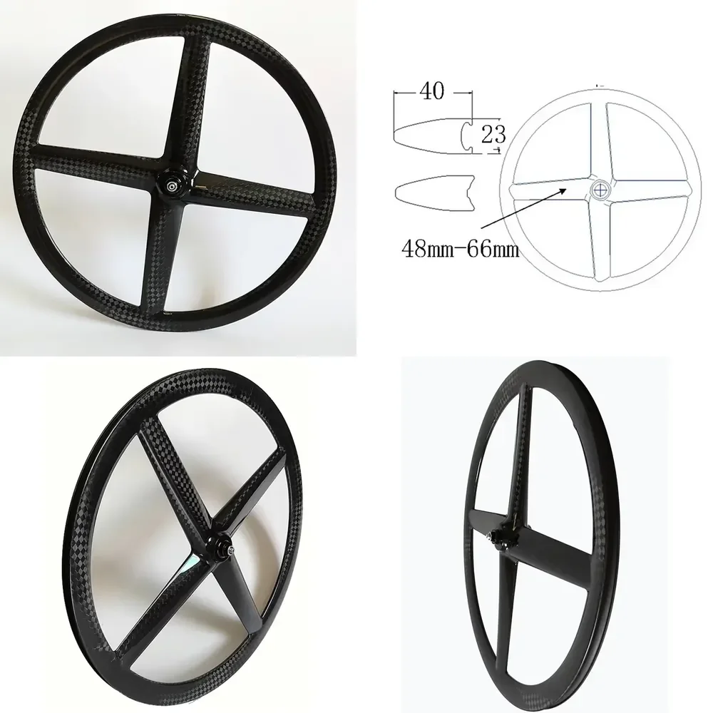 

AP01 Pro 700c 4 Spokes Carbon Wheels for Road Bike Track TT Bicycle Wheelset Full Carbon Fiber Clincher Tubular Four Spoke