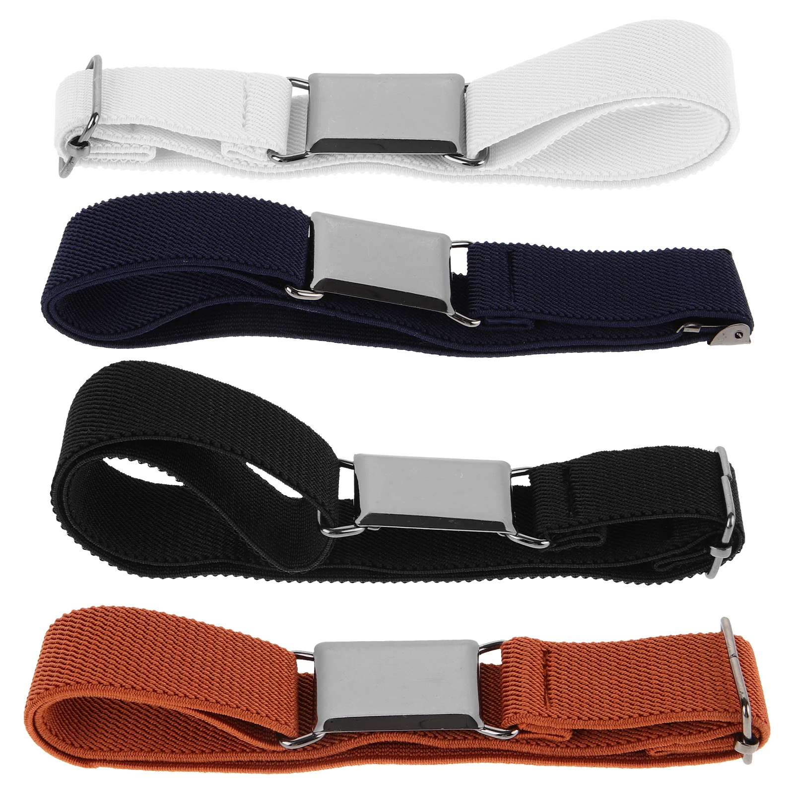 

4pcs Elastic Waist Belts for Kids Flat Cloth Stretchy Boys Girls Toddler Belt Children Black White Dark Blue Beige