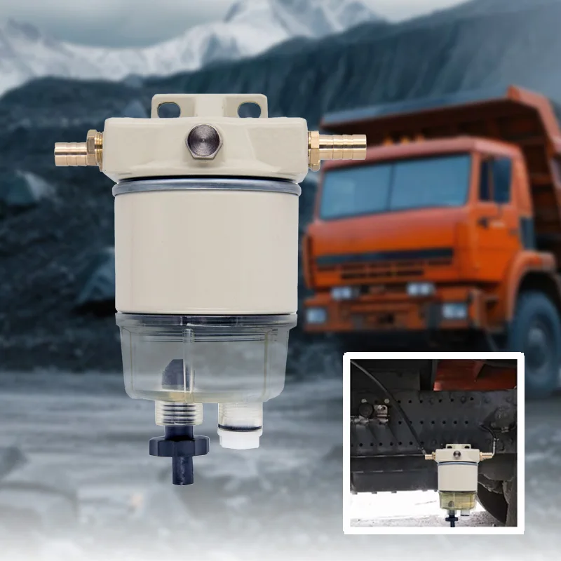 R12T Kraftstofffilter Wasserabscheider 10 Mikron Marine Boot Kraftstofffilter-Baugruppe zum Aufschrauben für Dieselmotor LKW