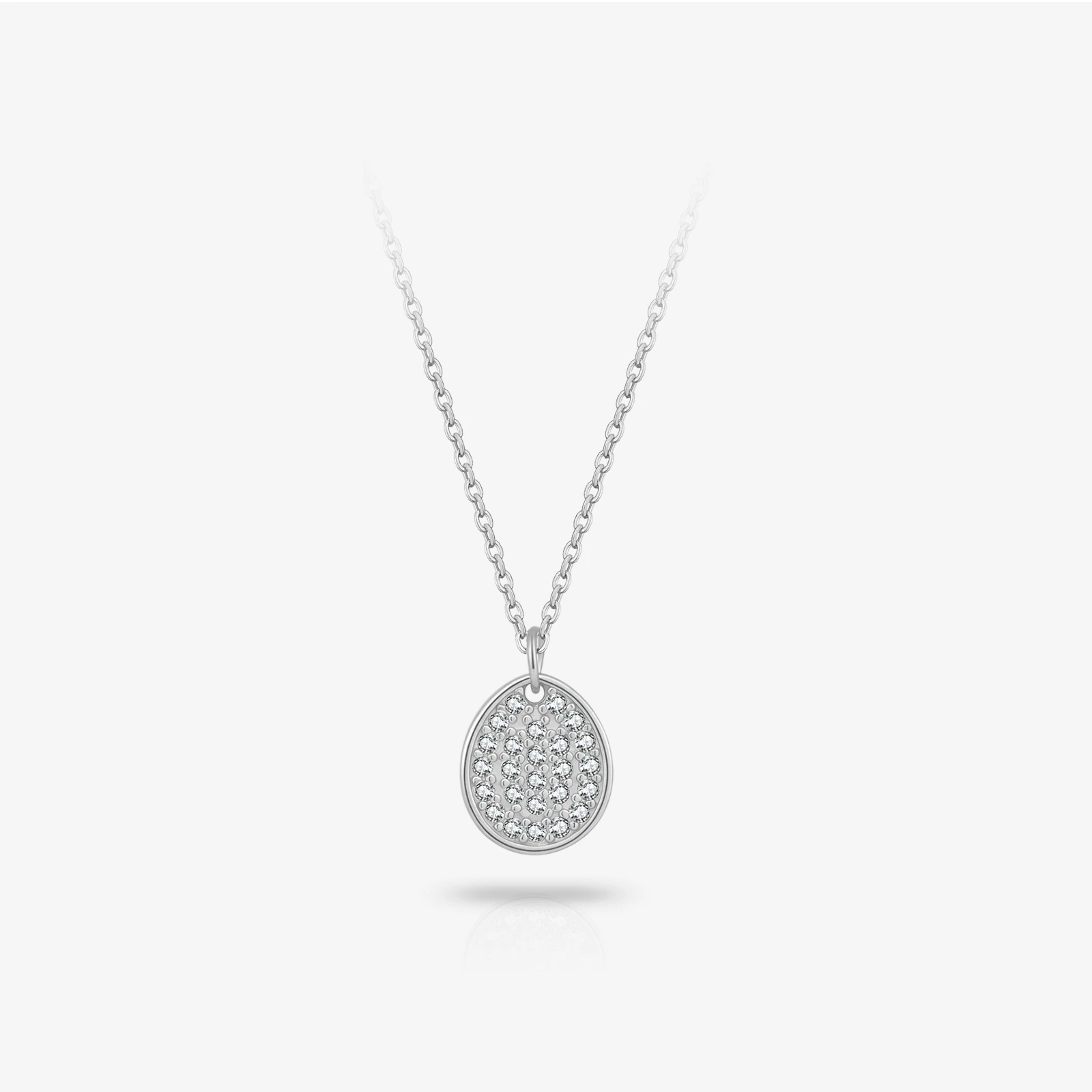 VEWANT 925 Sterling Silver Zircon CZ Oval Disc Pendant Long Necklace 2026 Luxury Jewelry Rock Punk Fine Gift for Women