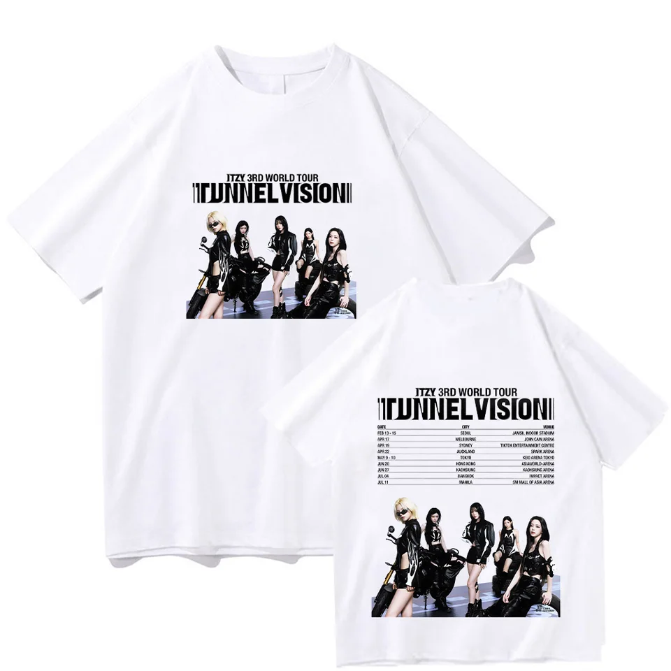ITZY 3Rd World Tour Print T Shirt New Fashion Kpop Men Women