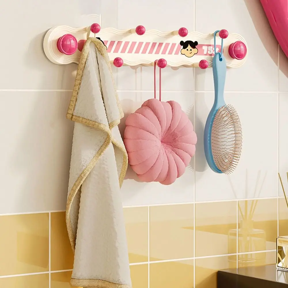 

Suction Cup Bathroom Storage Hook Waterproof Detachable Door Back Clothes Hook INS Wall Mounted Decorative Hook