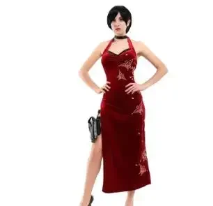 

Movie Secret Service Ada Wong Cosplay Dress Uniform Halloween Christmas Women Red Lace Cheongsam Lingerie Suit Cosplay Costume
