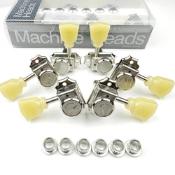 1 Set 3R3L Vintage Deluxe Locking Electric Guitar Machine Heads Tuners For LP SG Electric Guitar Nickel Silver Tuning Pegs