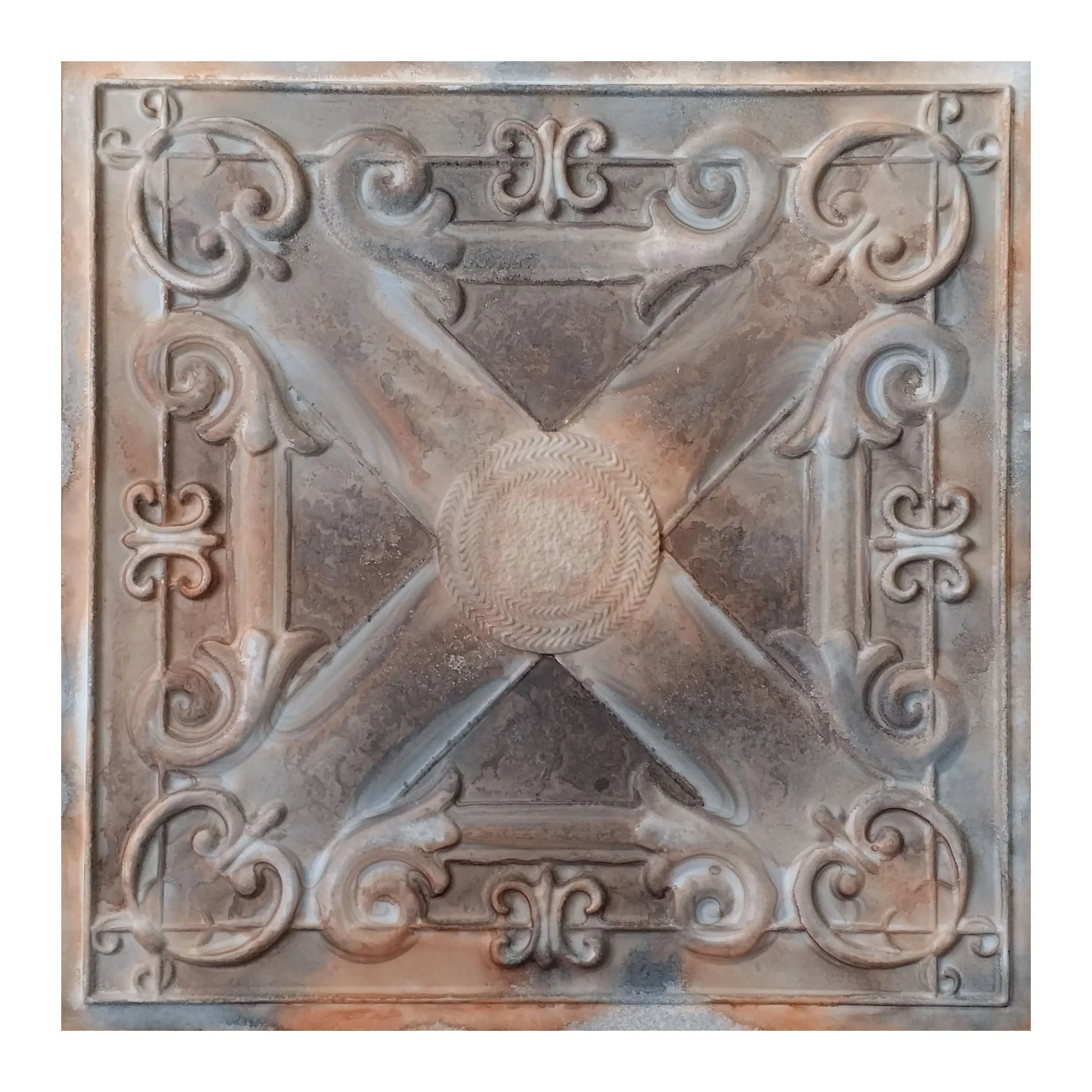 False tin Ceiling tile cafe pub restaurant well ceiling panels PL22 washed brown 10pcs