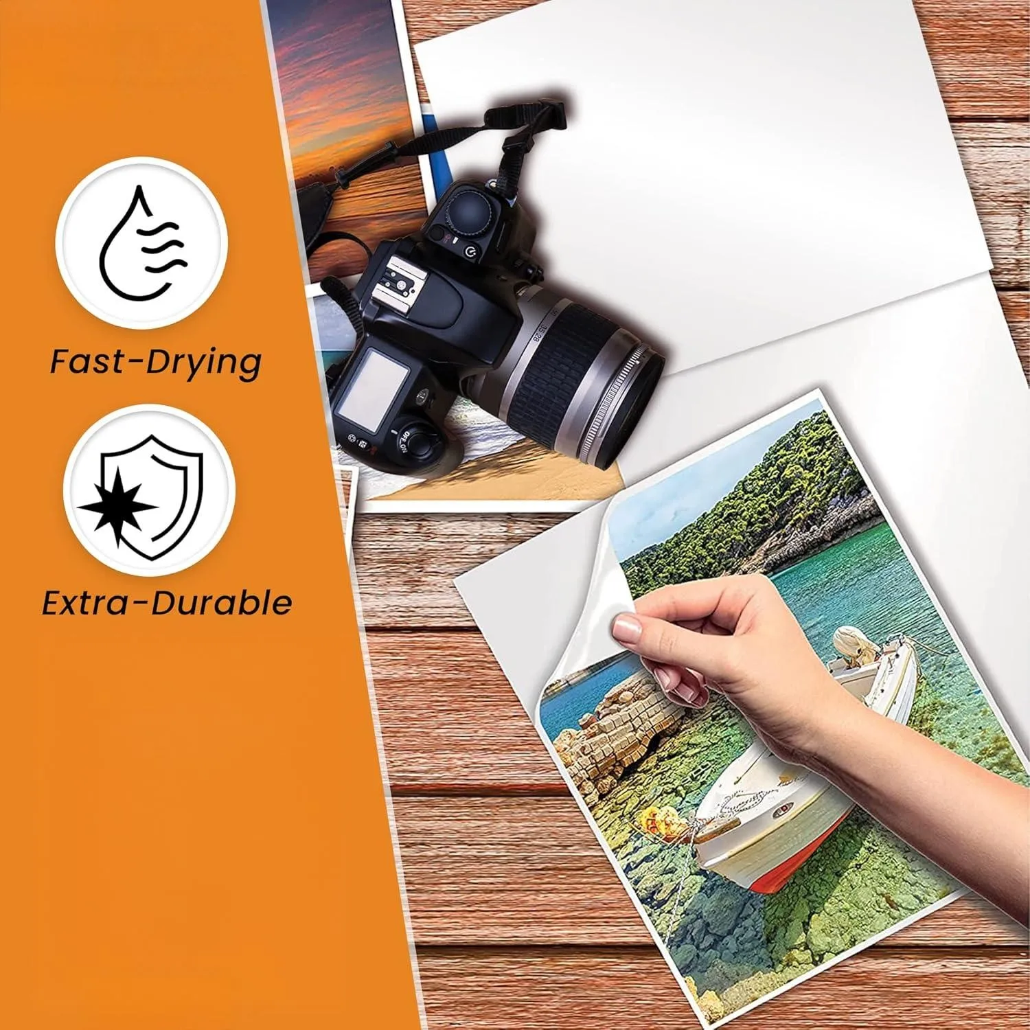 Glänzendes Selbstklebendes Fotopapier für Tintenstrahldrucker, 115/128/135 g/m², kompatibel mit 3R/4R/A4-Größe, selbstklebendes glänzendes Fotopapier