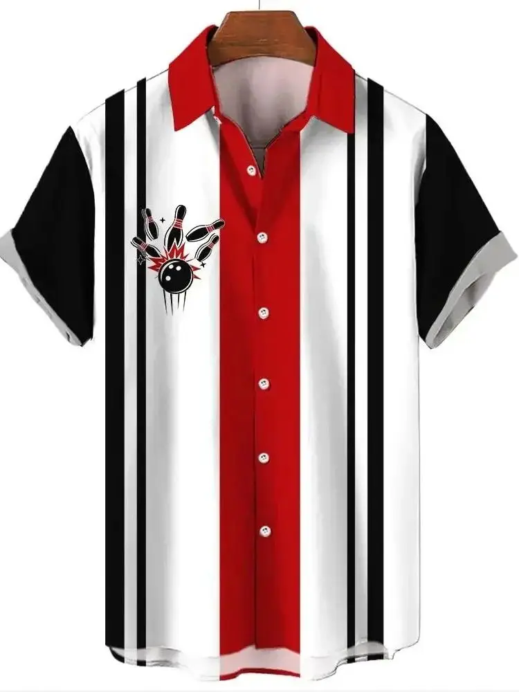 

Men's Sporty Short Sleeve Shirt Loose Fit 3D Printed Fashion Urban Style Breathable Polyester Casual Wear All Seasons