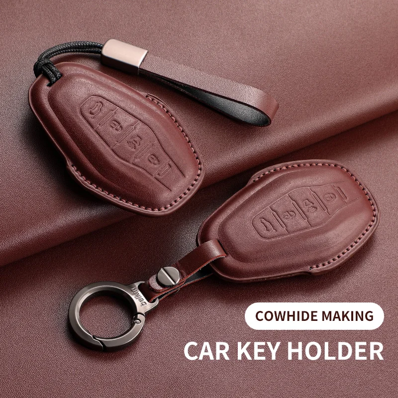 

Leather Car Remote Key Case Cover For Chery Jetour X70 X70m X70plus X90plus X95pro X95 Plus Key Bag Protecter Keychain Shell