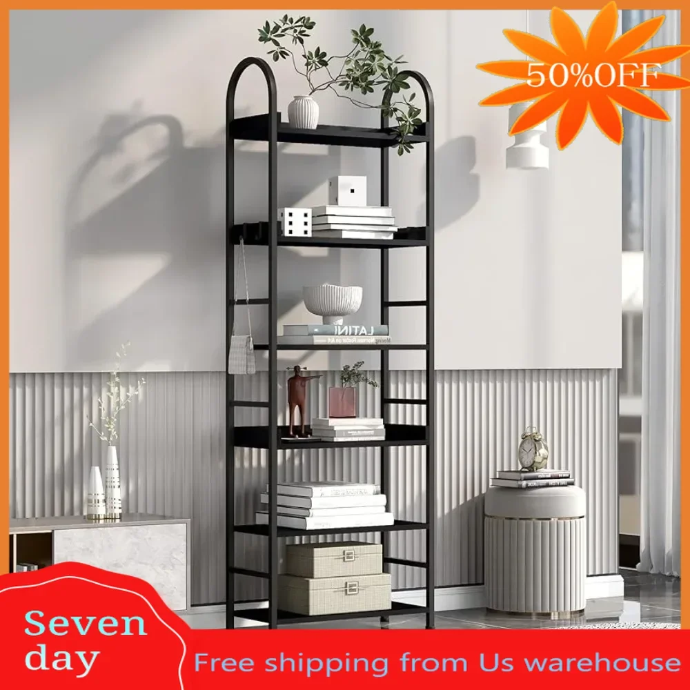 

Home Decor Items Open Vintage Industrial Storage and Display Shelves With Hooks Tall Bookshelf Bookcase Side and Back Panel Room