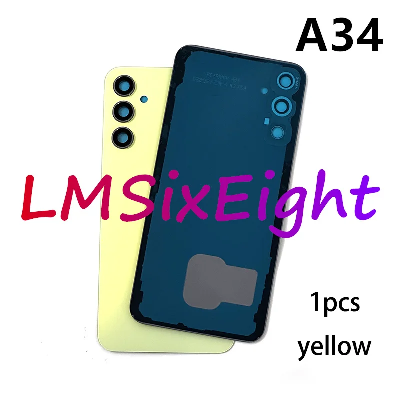 A34 Battery Cover For Samsung Galaxy A34 5G A346 Back Phone Housing Case Rear Door Lid Panel Camera lens Adhesive replacement