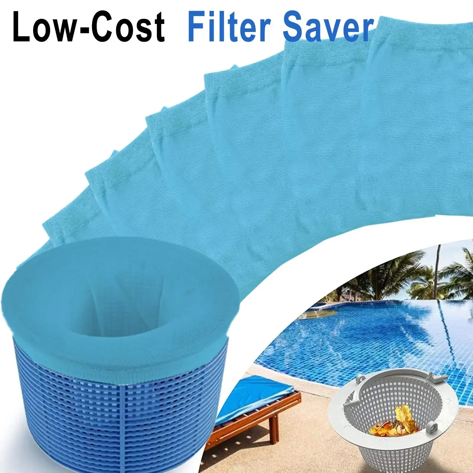 Water Sports Swimming Parts 30/50/100pcs Pool Skimmer Replacement Reservoir Elastic Pool Filter Socks  ﻿