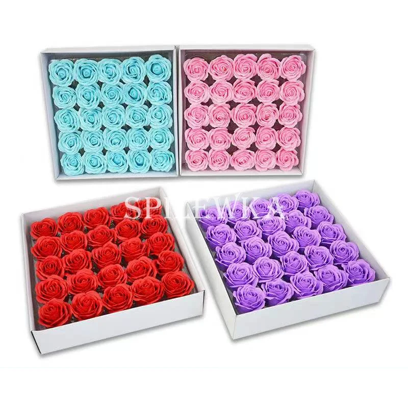 Spilewka 5-Layers Dia6cm Artificial Flower Rose Heads for Wedding Valentine's Day Gift Bouquet Home Party Decoration Floral Art