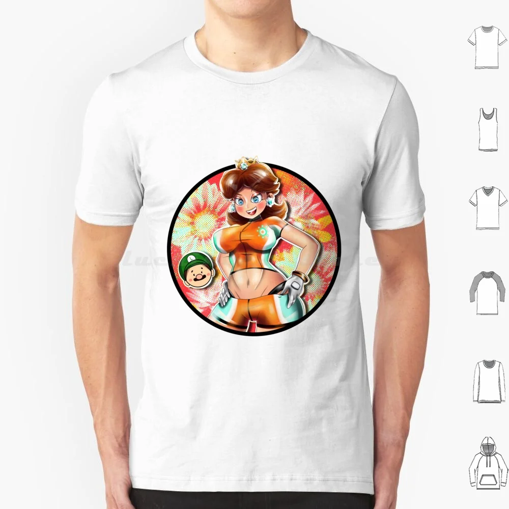 Redhead Princess Pinup T Shirt 6xl Cotton Cool Tee Princess Redhead Flower Cute Pinup Game Gamer Girl Super Smash Ginger Thick