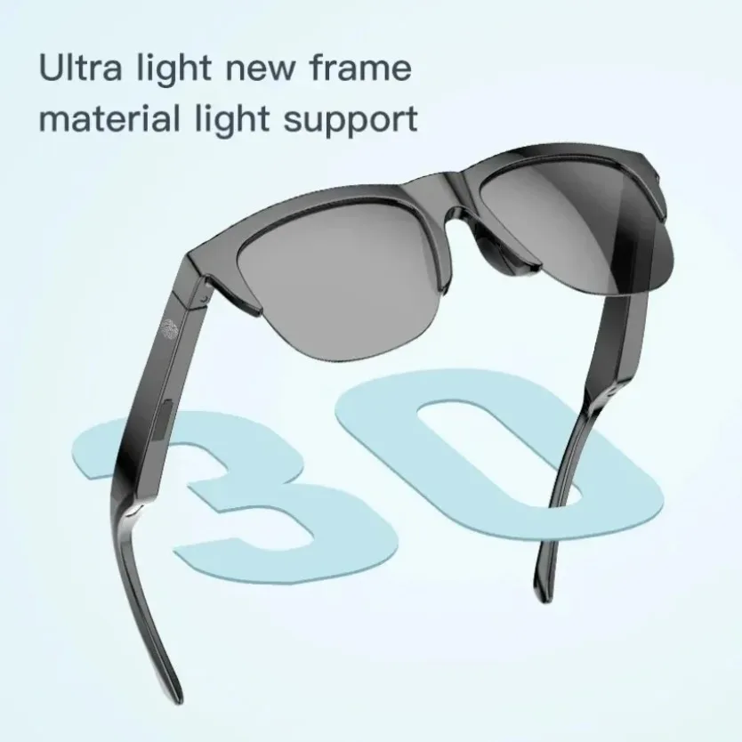 Open Ear Wireless Bluetooth Smart Sunglasses UV Ray Blocking Eyewear HiFi Stereo Audio Lightweight Glasses For Hiking Running