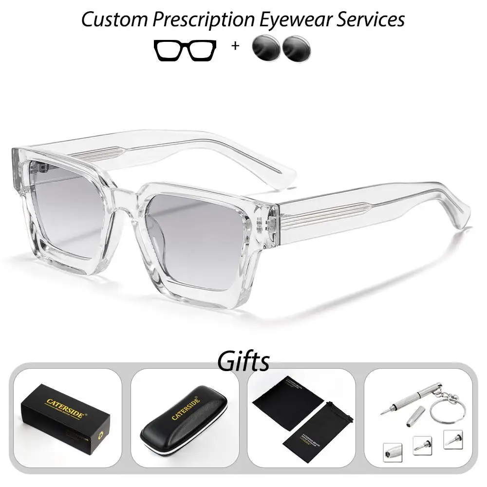 CATERSIDE Vintage Herren-Korrektionsbrille, verdickte quadratische optische Sonnenbrille für Damen, modische Brille für Outdoor-Fahrten – Detail 18