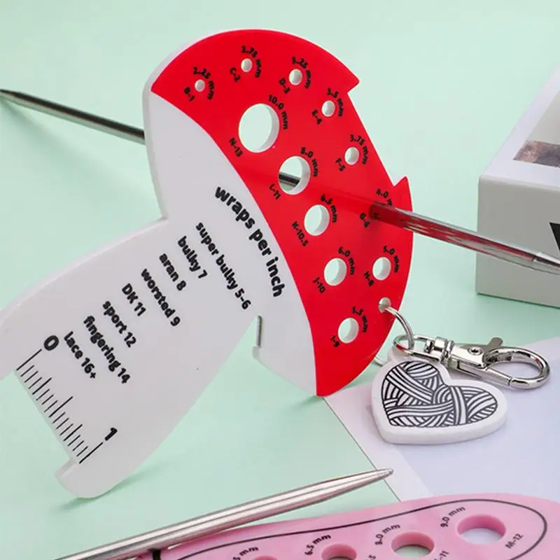 Needle Gauge Measuring Tool Yarn Ruler Knitting Gauge Measuring Tool Needle Ruler Sewing Measure Tool Needles Sizer For