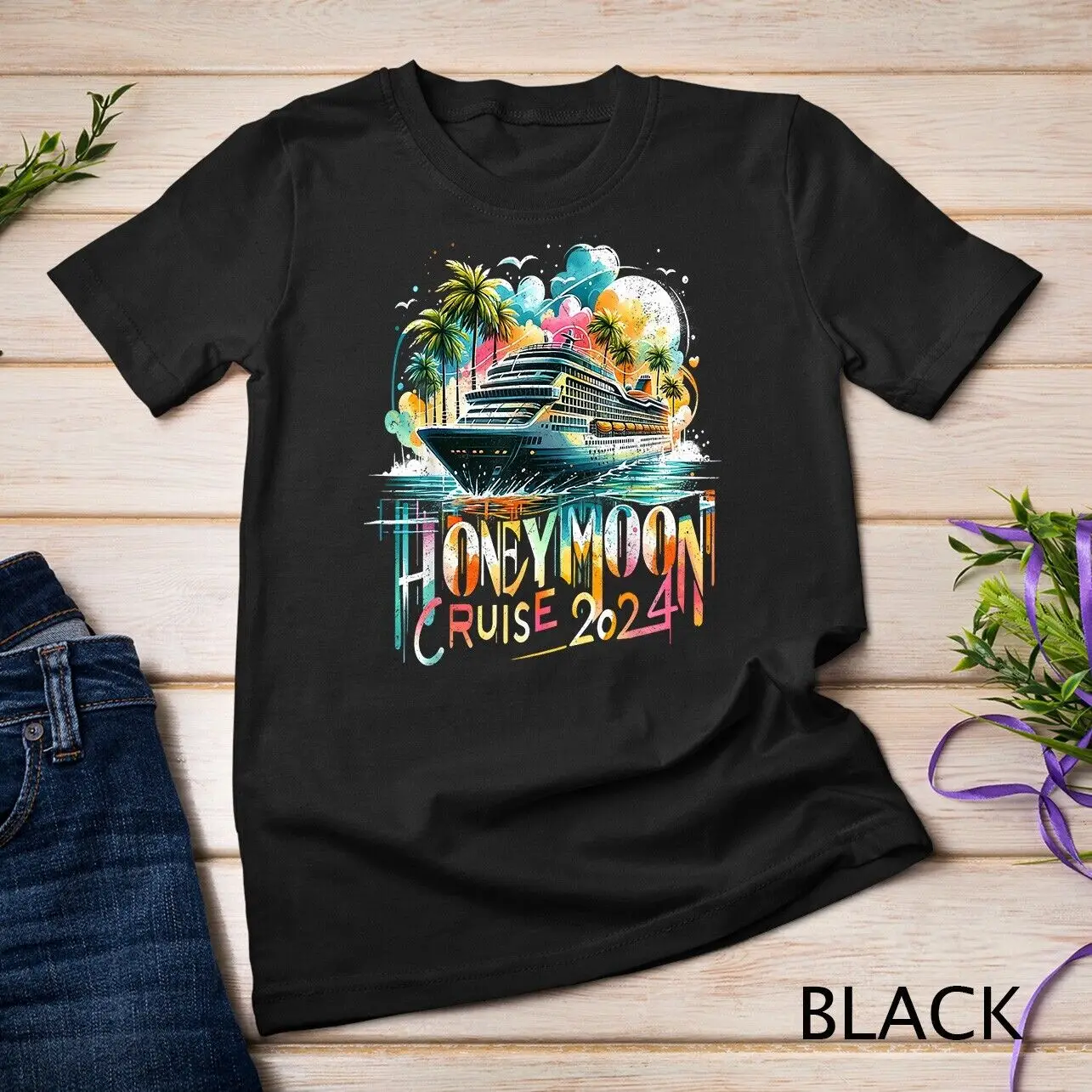 

Happy Honeymoon Cruise 2024 Wedding Matching s T shirt