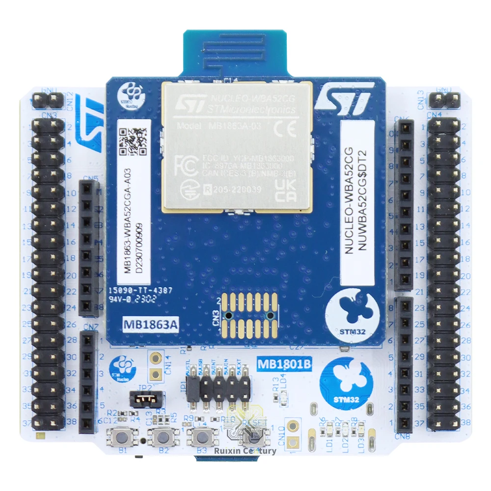 FOR STMicroelectronics NUCLEO-WBA52CG STM32WBA52CGU6 Cortex-M33 100MHz 1MB Flash 128KB RAM 2.4GHz Board