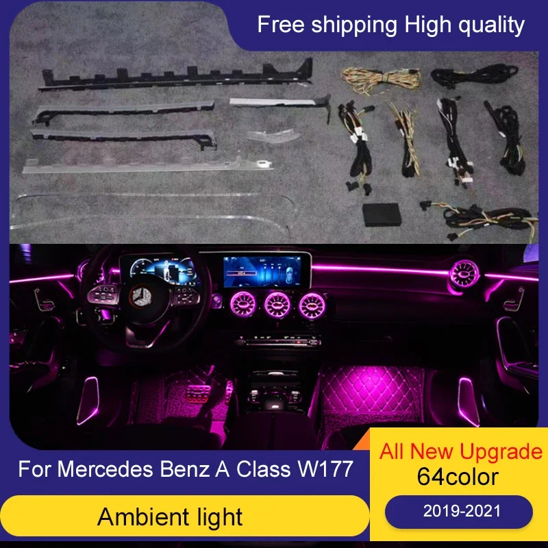 

Ambient Light lamp for mercedes benz A Class W177 2019-2021 DIY LED Door Panel Ambient Lamp Atmosphere Lighting Center Console