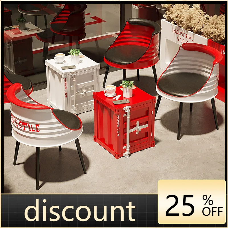 LMM creative dessert shop outdoor sofa booth cafe industrial wind storage