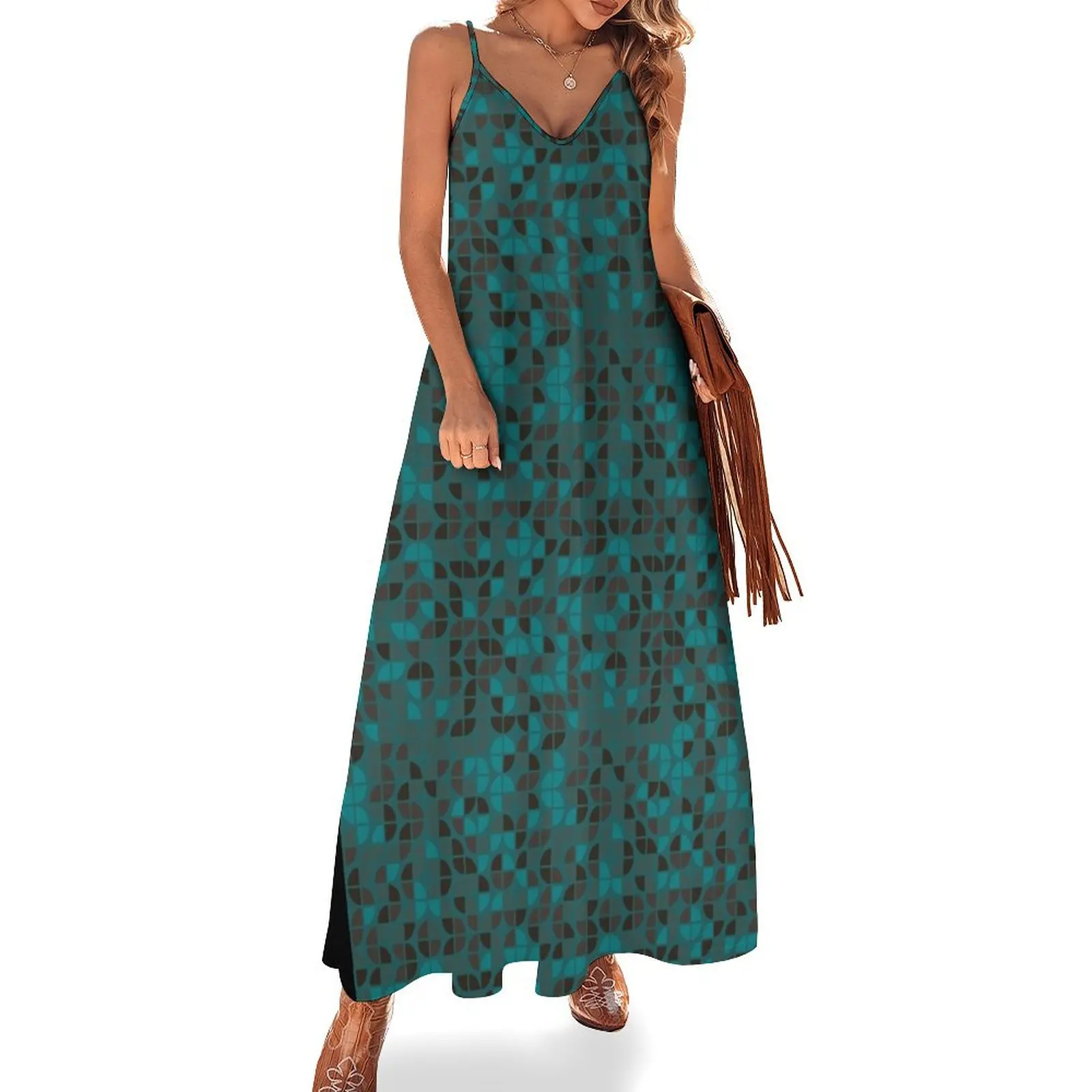 

Geometric Pattern Art Sleeveless Dress festival outfit women dress for women women evening dress