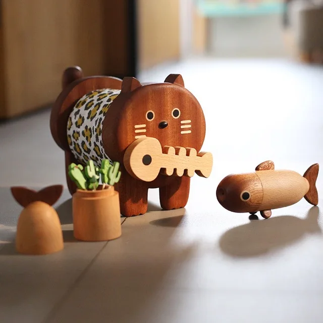 Cute cat cute cat tissue holder, fish bottle opener, dining kitchen storage set, tissue pumping, kitchen paper storage