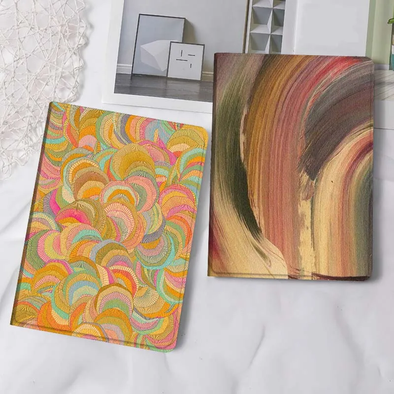 

Colorful Circular Cartoon Tablet Case For Samsung Tab Galaxy S6 S11 A A7 A8 A9 A11 10.1 10.4 10.5 Plus Lite Gift