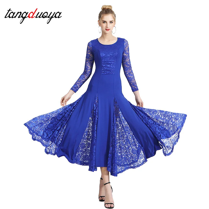 Women Modern Dance Dress Waltz Ballroom Dance Tango National Standard Dance Clothes Long Sleeved Performance Suit